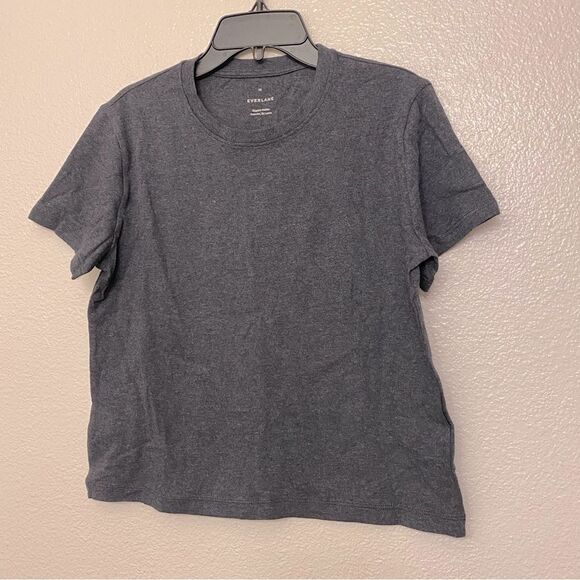 Everlane The Box Cut Essential organic Cotton dark gray crew tee minimalist XS - Picture 3 of 8